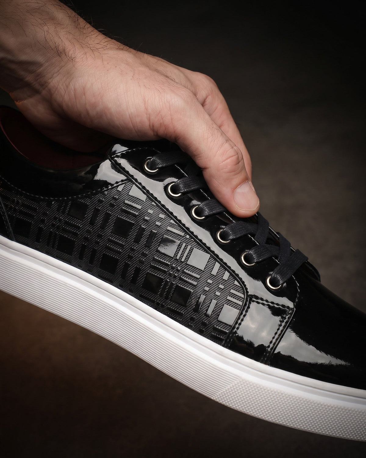 Marino Patent-Effect Sneakers